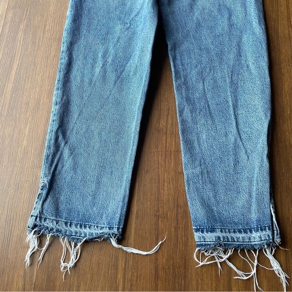 Free People Women’s 27 Denim Jeans Lita Straight Leg Fray Distressed Ripped - Picture 10 of 16